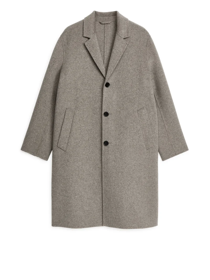 Double-Face Wool Blend Coat Light mole
