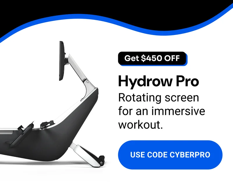 Get $450 off. Hydrow Pro. Rotating screen for an immersive workout. Use code discount code.