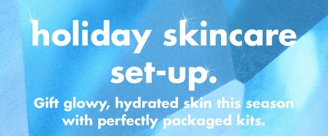 holiday skincare set-up