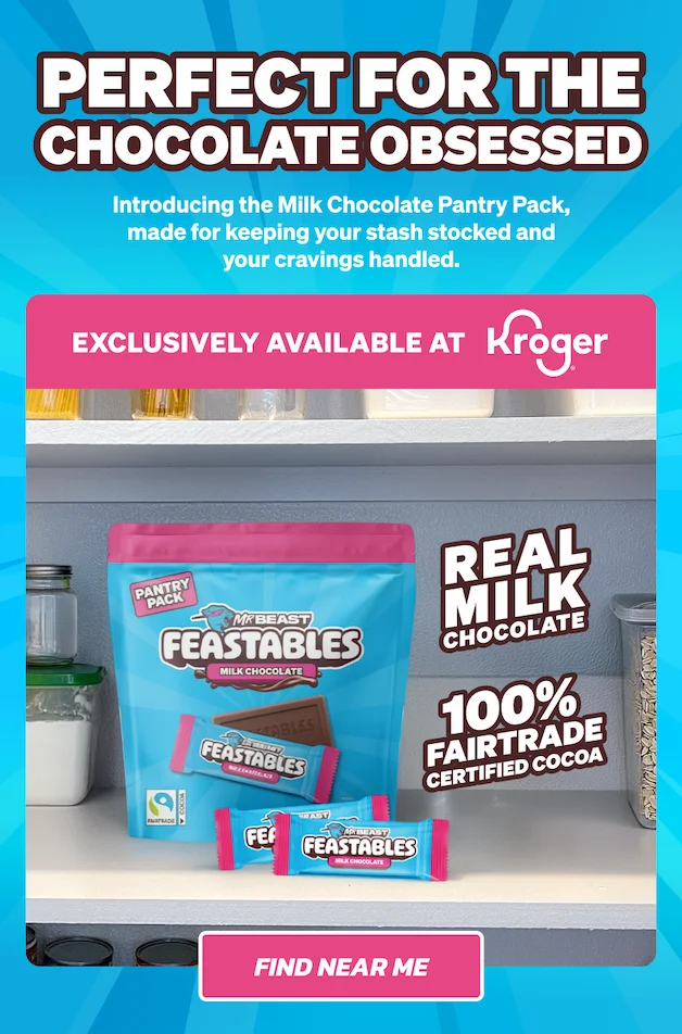 PERFECT FOR THE CHOCOLATE OBSESSED! Introducing the Milk Chocolate Pantry Pack, made for keeping your stash stocked and your cravings handled. Real milk chocolate, 100% Fairtrade Certified. Exclusively available at Kroger. Click here to find near you.