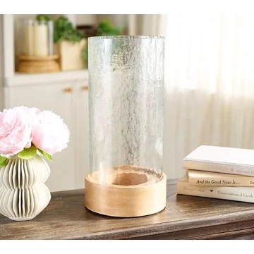 Primrose Hill 13.5" Hammered Glass Drop-In Hurricane