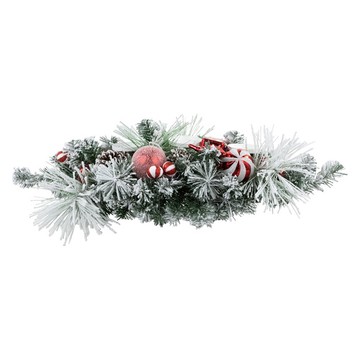 Northlight 32" Triple Candle Holder with Pine and Ornaments