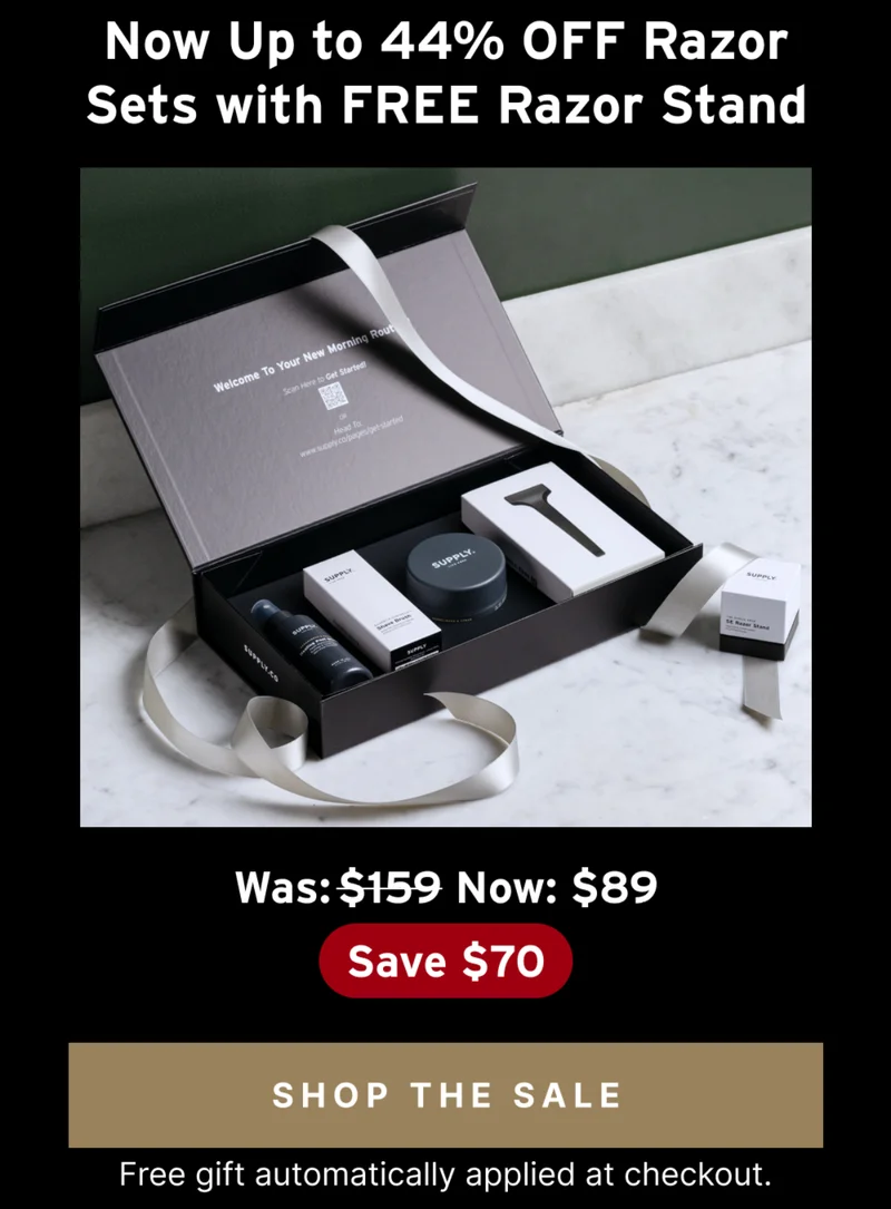 Now Up to 44% OFF Razor Sets with FREE Razor Stand [ Shop the Sale]