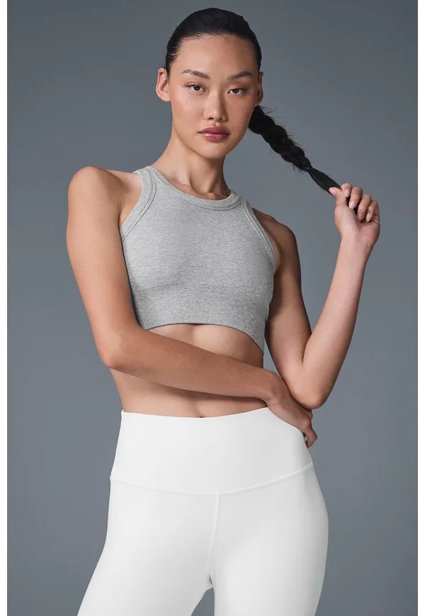 Seamless Delight High Neck Bra - Athletic Heather Grey - Athletic Heather Grey / XS