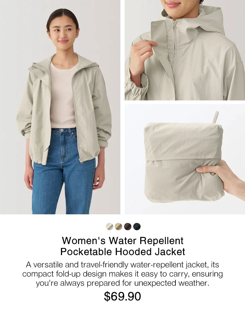 Shop Women's Water Repellent Pocketable Hooded Jacket