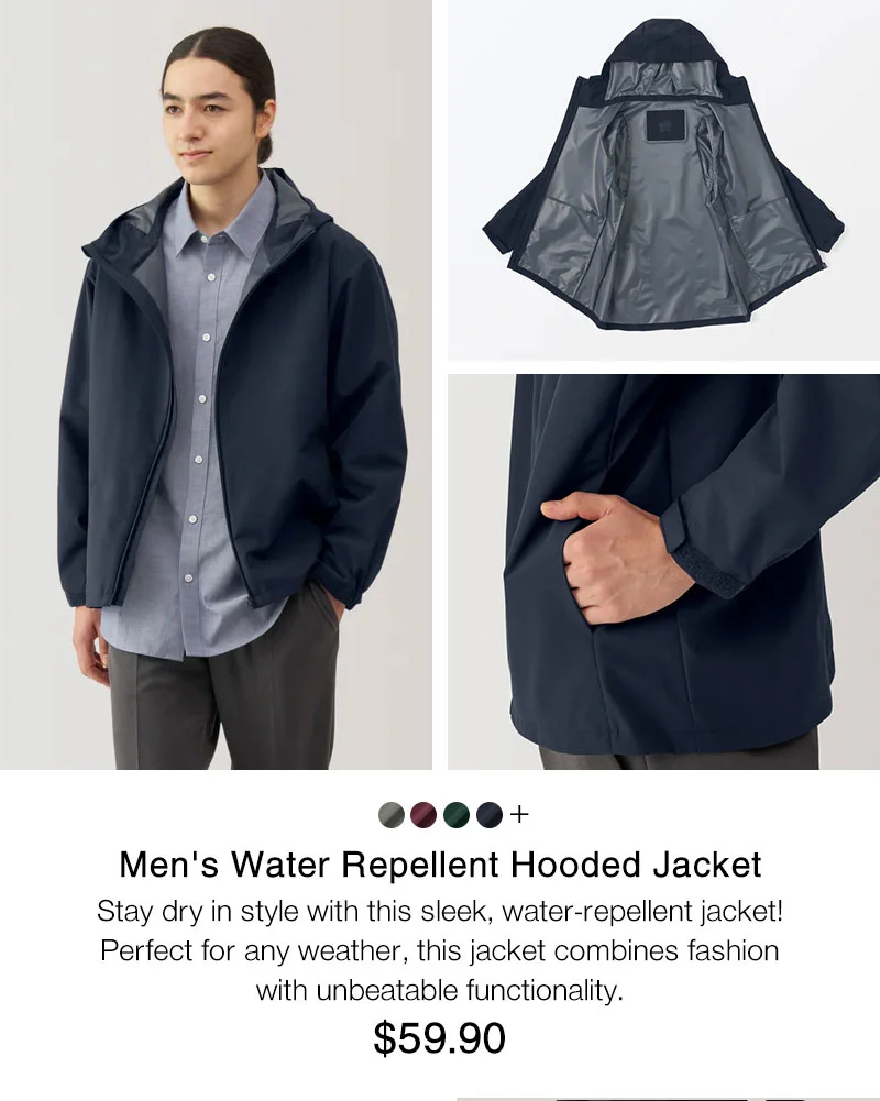 Shop Men's Water Repellent Hooded Jacket