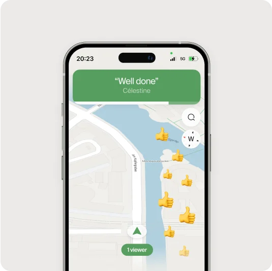 A photograph render of a showing the PUSH in-race game screen