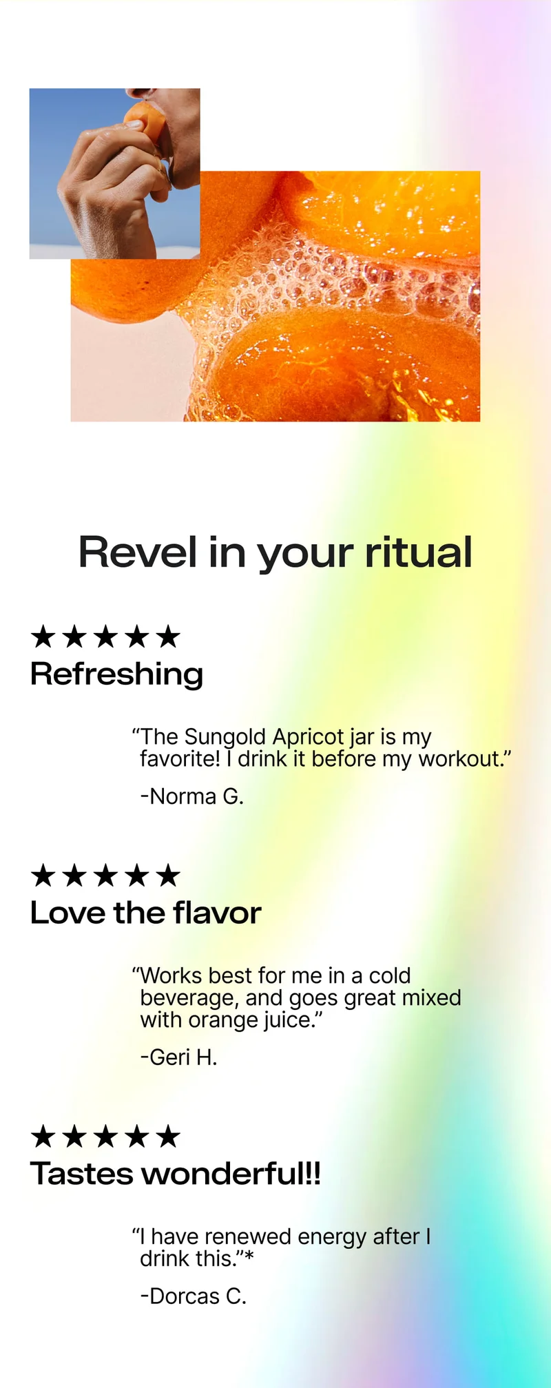 Customer reviews and star ratings for ARMRA Sungold Apricot.