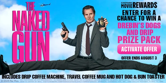 THE NAKED GUN | ENTER FOR A CHANCE TO WIN A DREBIN'S DOGS AND DRIP PRIZE PACK | ACTIVATE OFFER > | INCLUDES DRIP COFFEE MACHINE, TRAVEL COFFEE MUG AND HOT DOG & BUN TOASTER