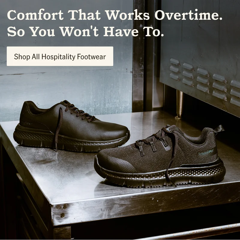 Comfort That Works Overtime. So You Won't Have To. Shop All Hospitality Footwear.
