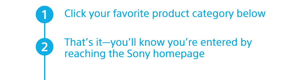Click your favorite product category below | That's it—you'll know you're entered by reaching the Sony homepage