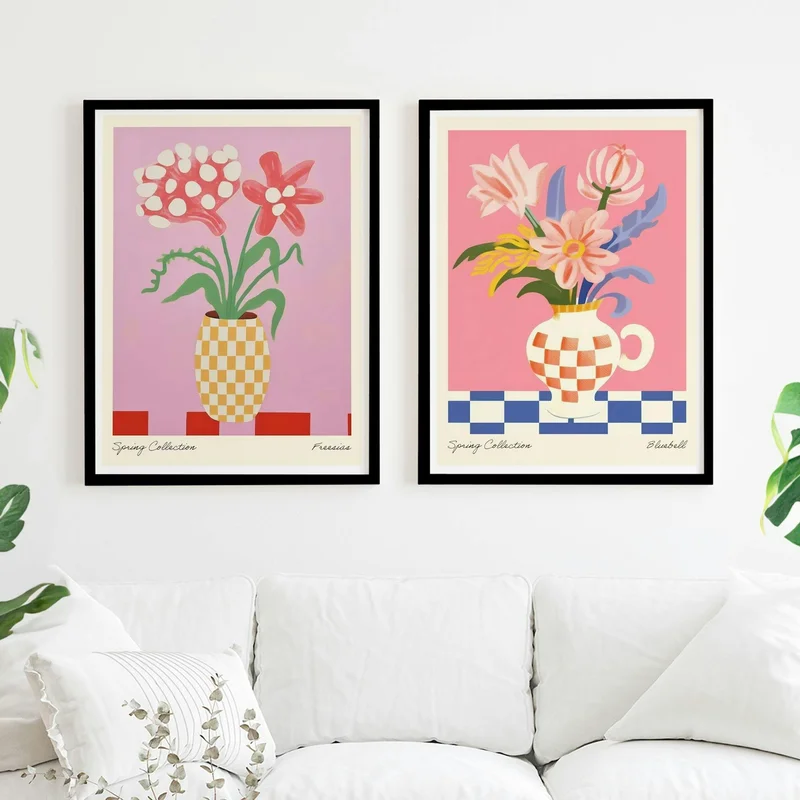 Image of Set of 2 Spring Flower Vase Collection