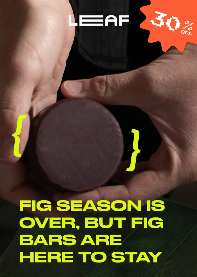 Fig season is over, a person holding a fig shave bar