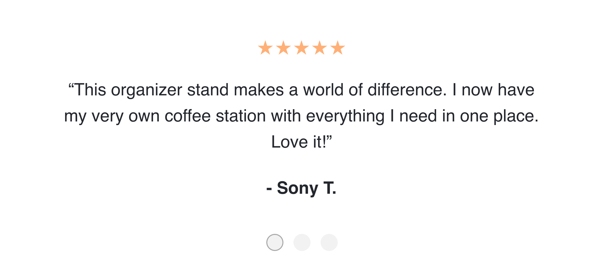 Animated carousel of 5-star customer reviews
