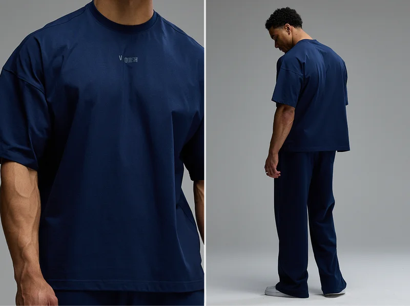 Vanquish Essential V2 Navy Oversized Boxy T Shirt