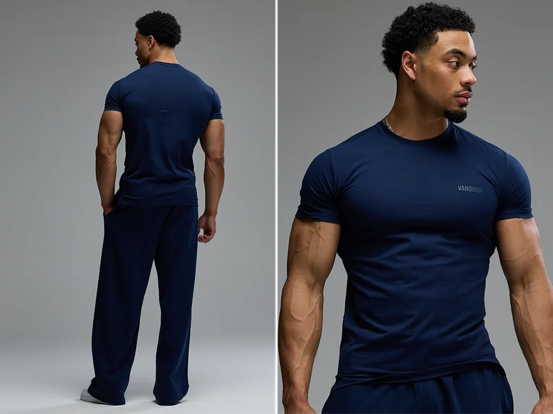 Vanquish Essential Navy Slim Fit Short Sleeve T Shirt