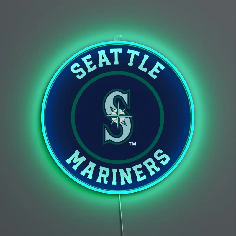Image of Seattle Mariners Rounded Logo, LED neon sign