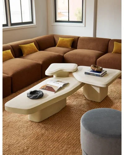 Maro Indoor / Outdoor Nesting Coffee Table - Ivory / Medium