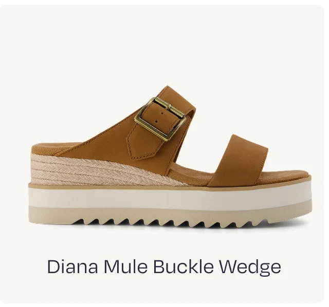 Diana Mule Buckle Wedge Sandal