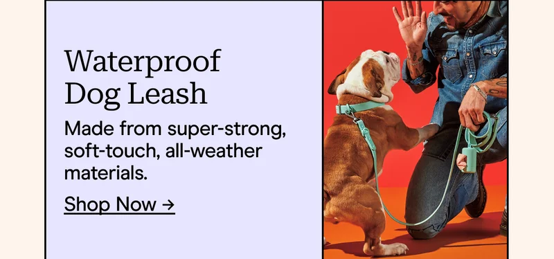 Waterproof Dog Leash Made from super-strong, soft-touch, all-weather materials. Shop Now →