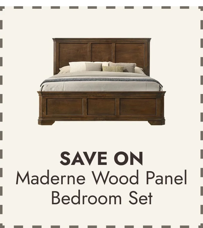 Maderne Traditional Wood Panel Bedroom Set