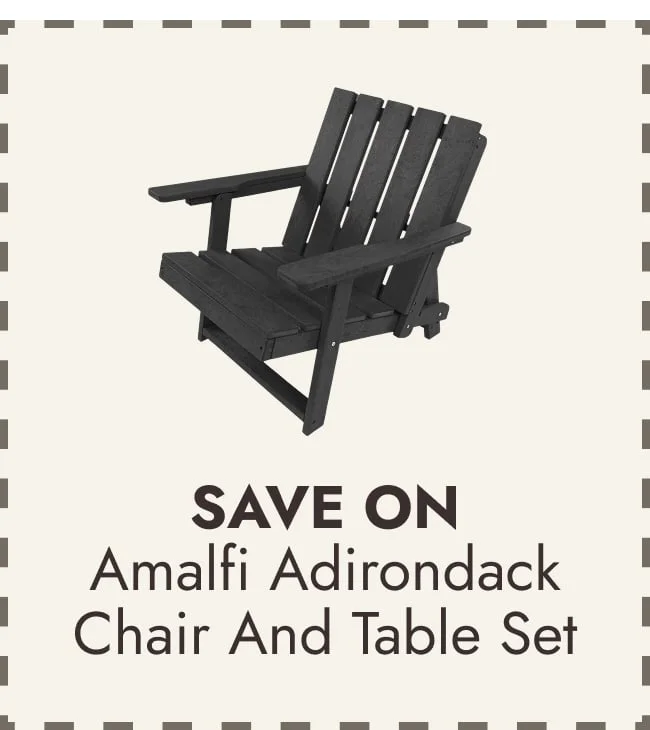 Amalfi Fully Assembled All-Weather Outdoor Folding Modern Adirondack Chair and Table Set - 3-piece