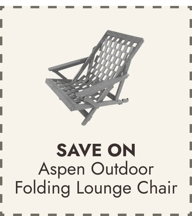 Aspen Fully Assembled All-Weather HDPE Outdoor Folding Lounge Chair with Removable Cushion