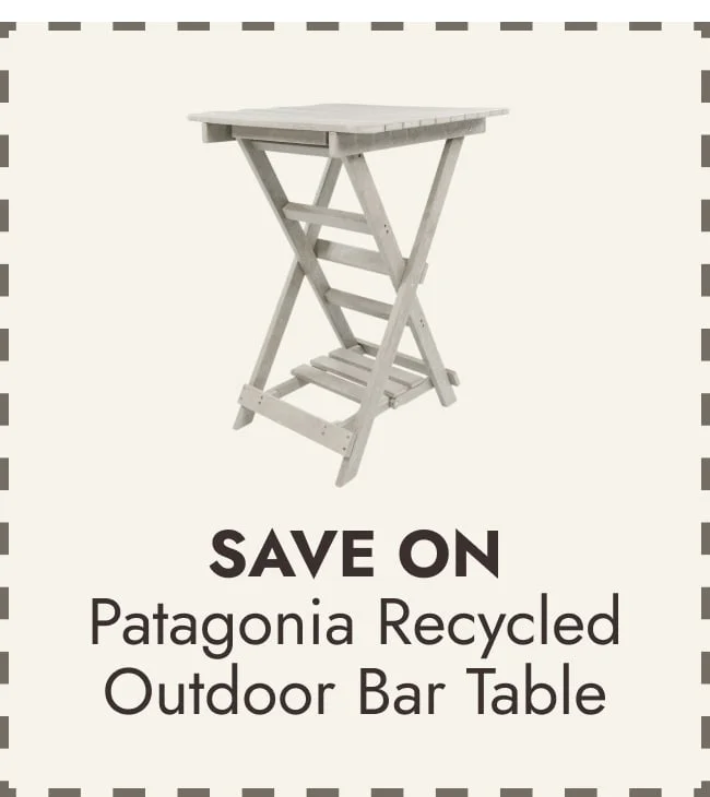 Patagonia Fully Assembled All-Weather Recycled HDPE Outdoor Folding Bar table