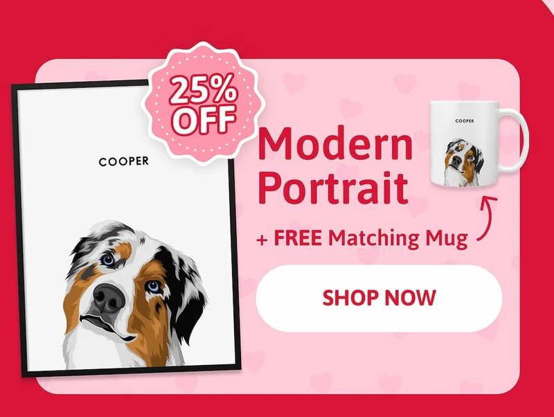 Modern Pet Portrait + FREE Mug