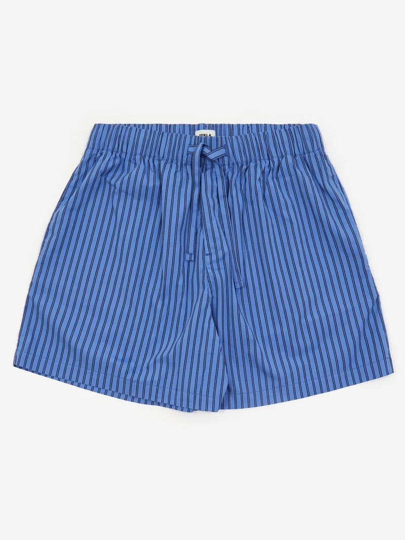 Image of TEKLA Cotton Poplin Pyjama Shorts - Boro Stripes