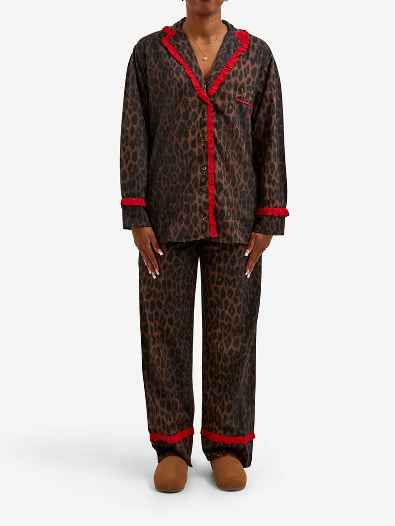 Image of Damson Madder Antonia PJ Set - Dark Leopard/Red