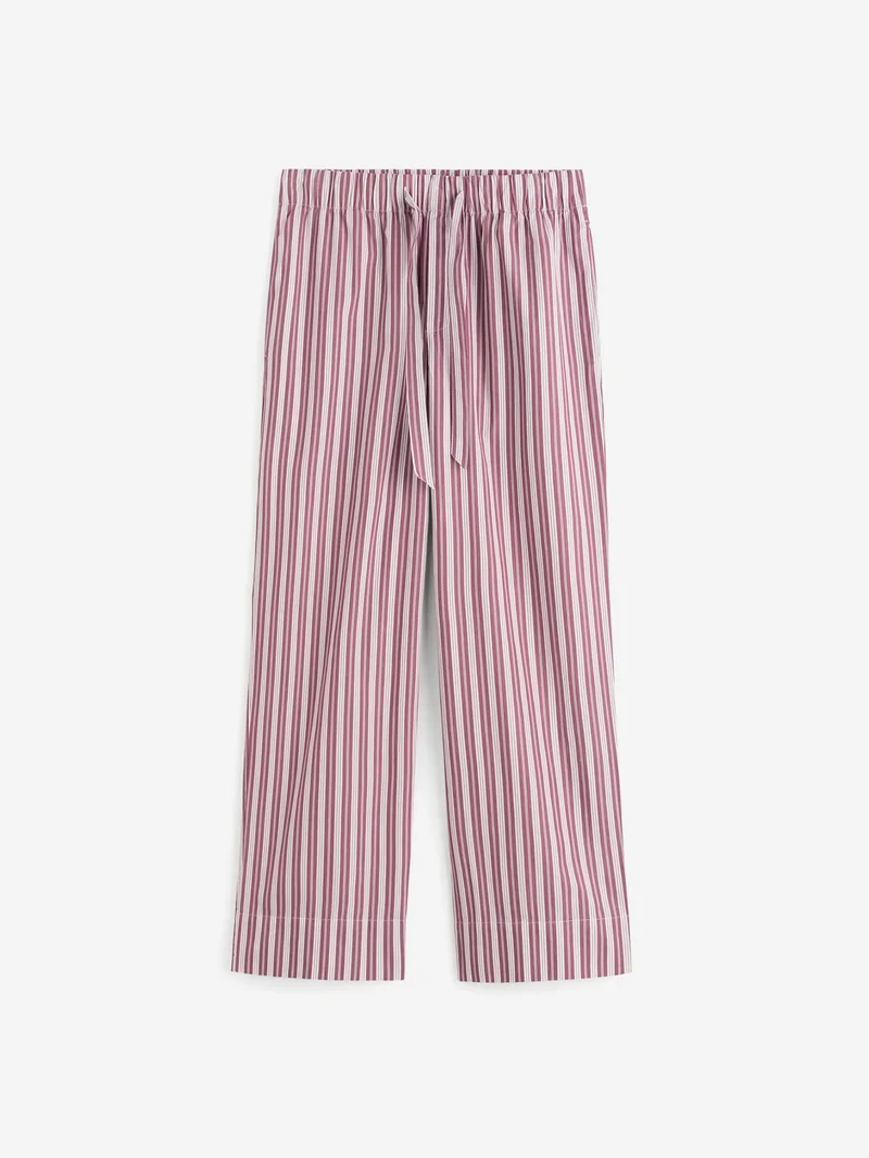 Image of TEKLA Poplin Pyjama Pants - Rhubarb Stripes