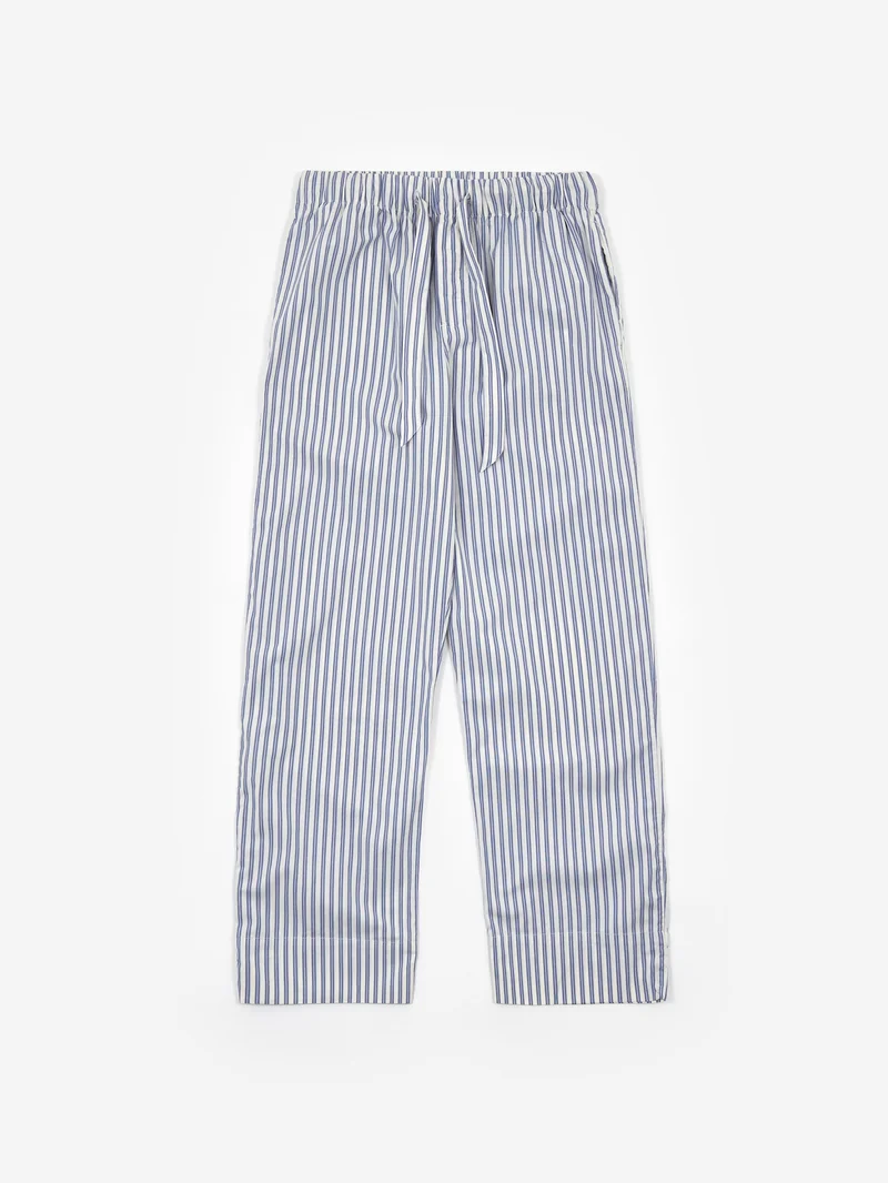 Image of TEKLA Cotton Poplin Pyjama Pant - Skagen Stripes