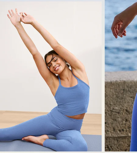 Spacedye Slim Racerback Cropped Tank in Wild Flower Blue Heather