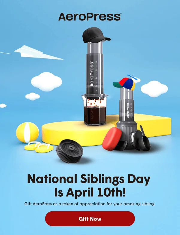 National Siblings Day is April 10th! Gift AeroPress as a token of appreciation for your amazing sibling.