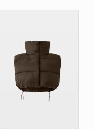 Cropped Gold Rush Puffer Vest