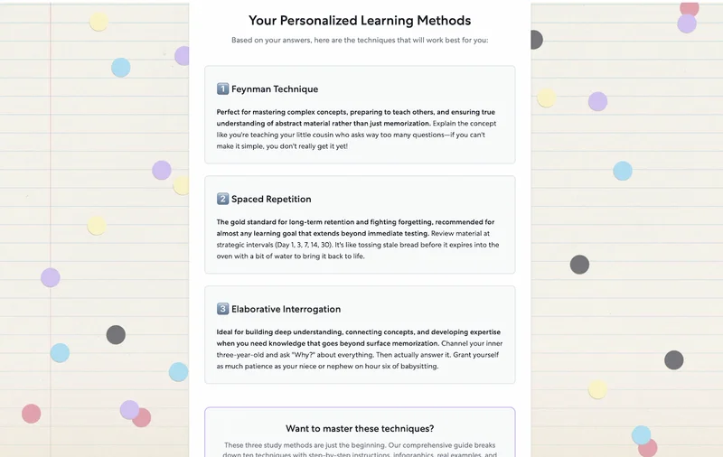 Screenshot of our quiz.