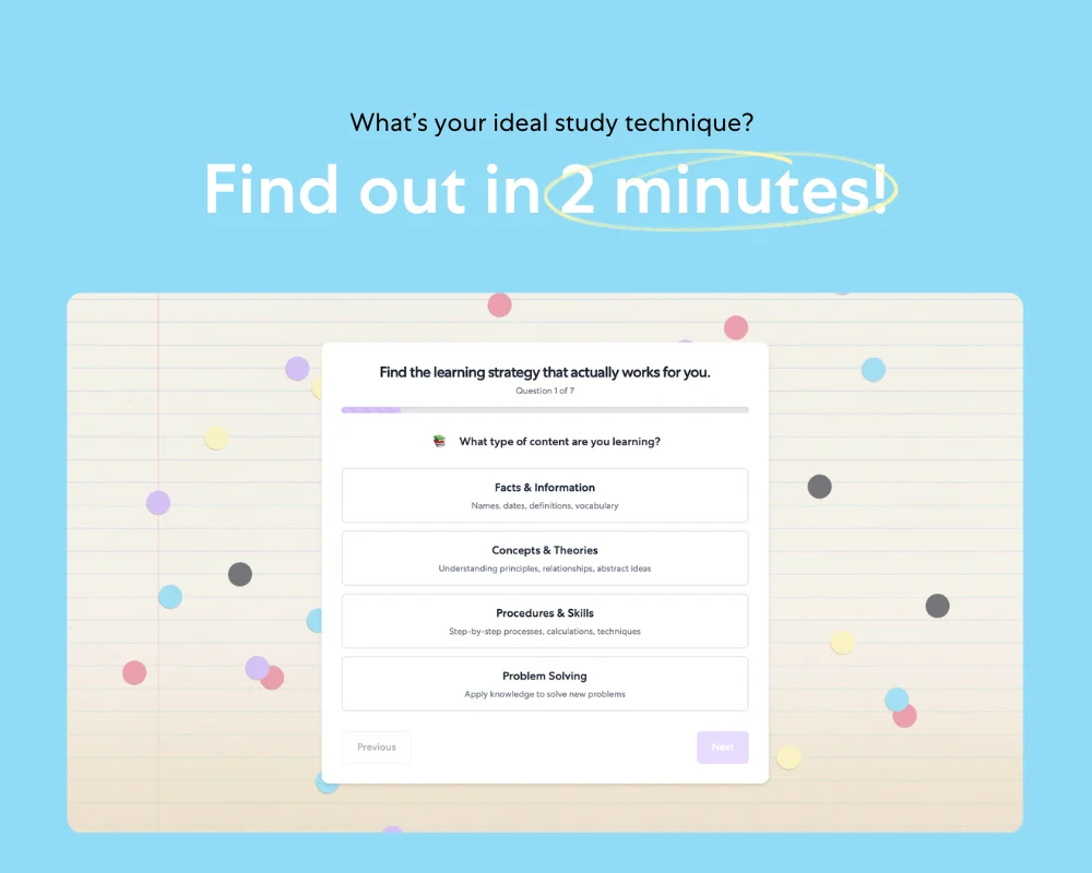 Do you know what's your ideal study technique? Find out in 2 minutes!