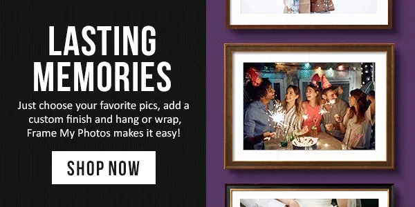 Lasting Memories: Just choose your pics, add a custom finish, and hang or wrap, Frame My Photos makes it easy!