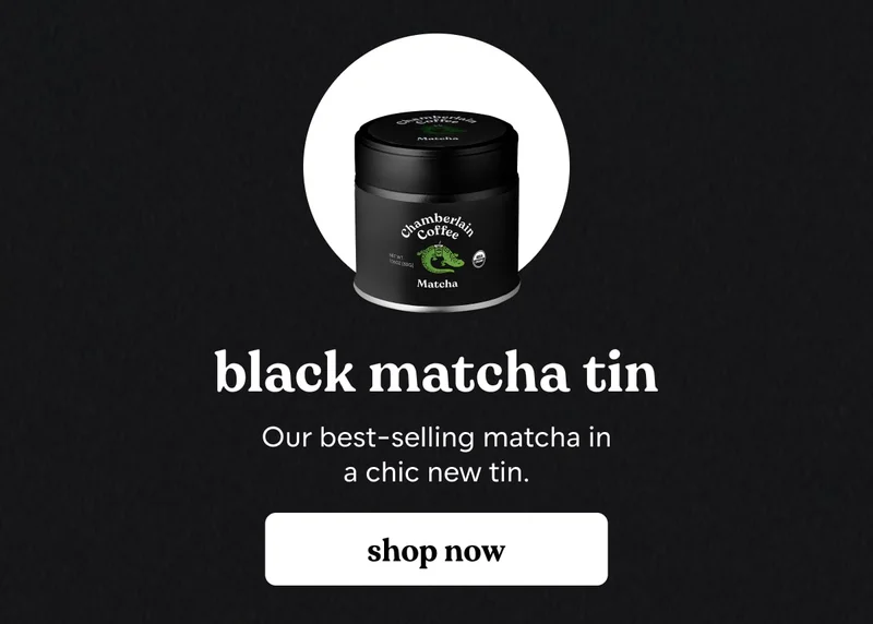 black matcha tin
