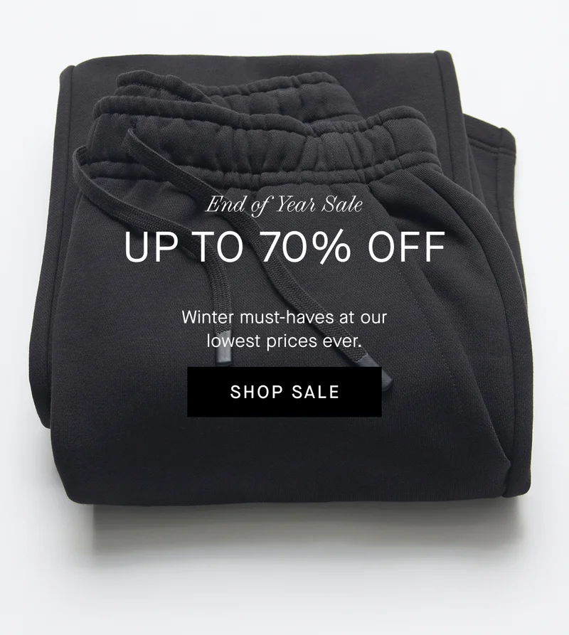 Image | End of Year Sale | Up to 70% Off | Winters must-haves at our lowest prices ever. | Shop Sale
