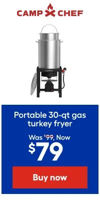 Portable 30-qt gas turkey fryer Was $99, Now $79