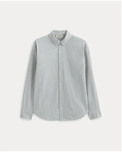 [Image]The Seersucker Long-Sleeve Shirt | Dutch Blue / Natural