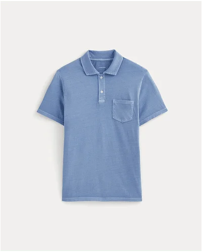 [Image] The Essential Organic Garment-Dyed Polo | Granada Sky Blue Garment Dye