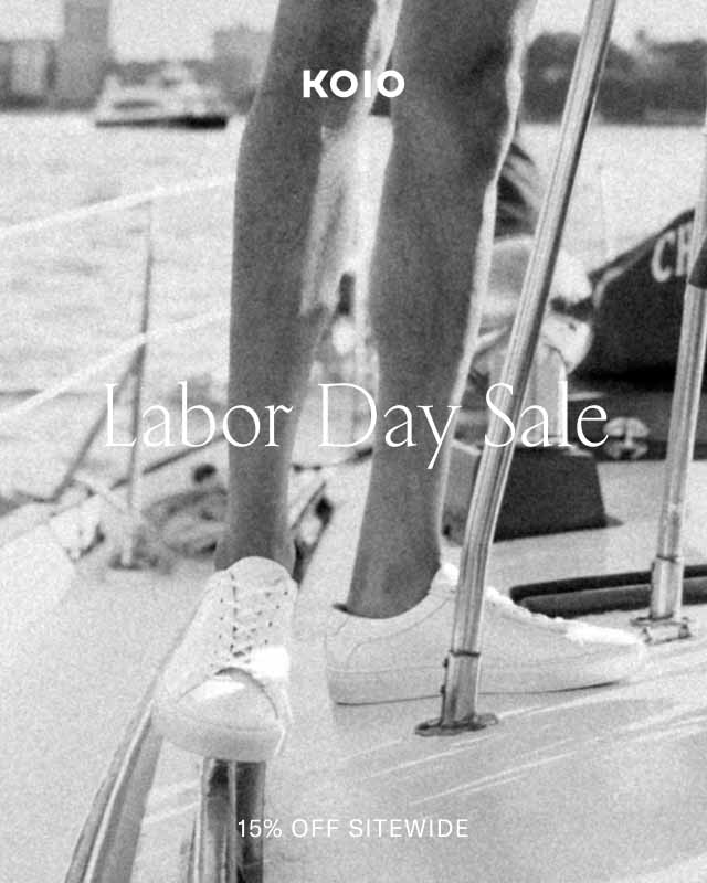 Koio. Labor Day Sale. 15% Off Sitewide
