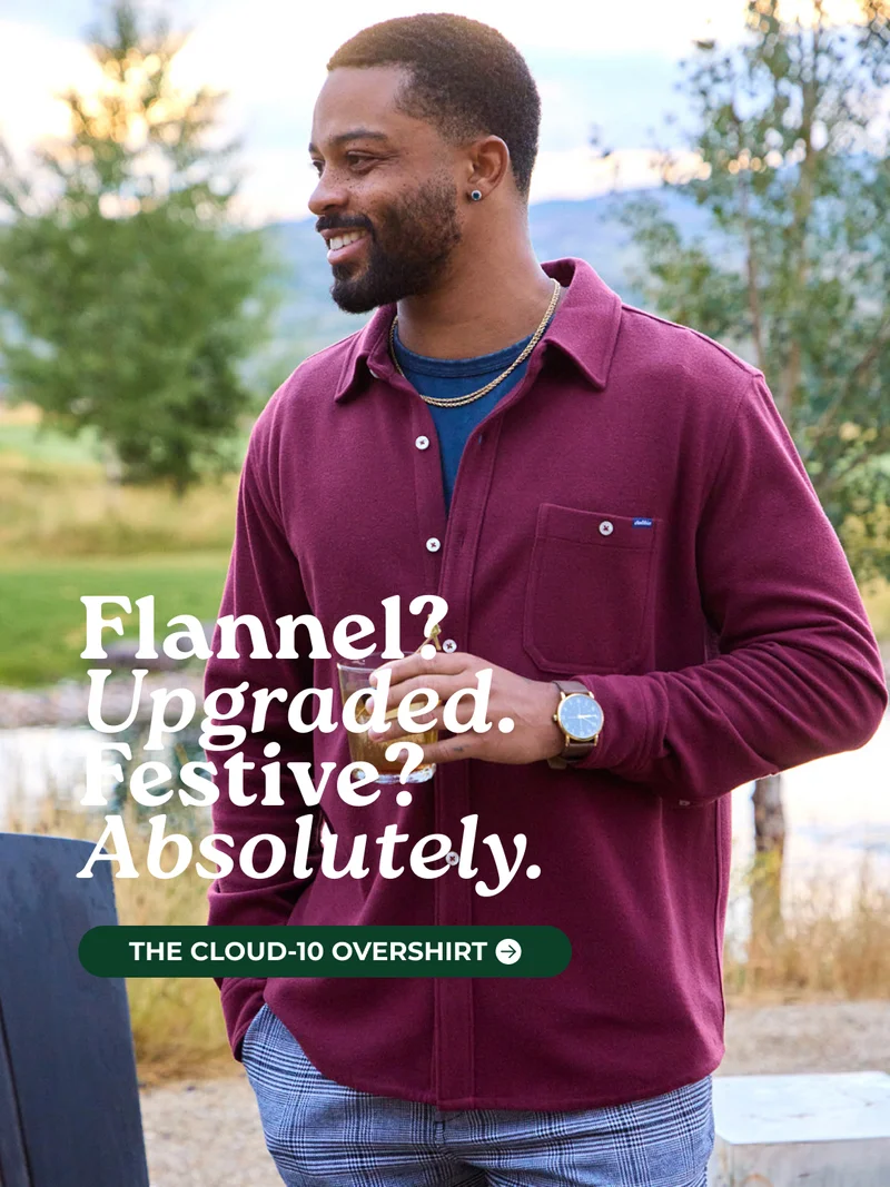 Flannel? Upgraded. Festive? Absolutely. SHOP THE CLOUD-10 OVERSHIRT