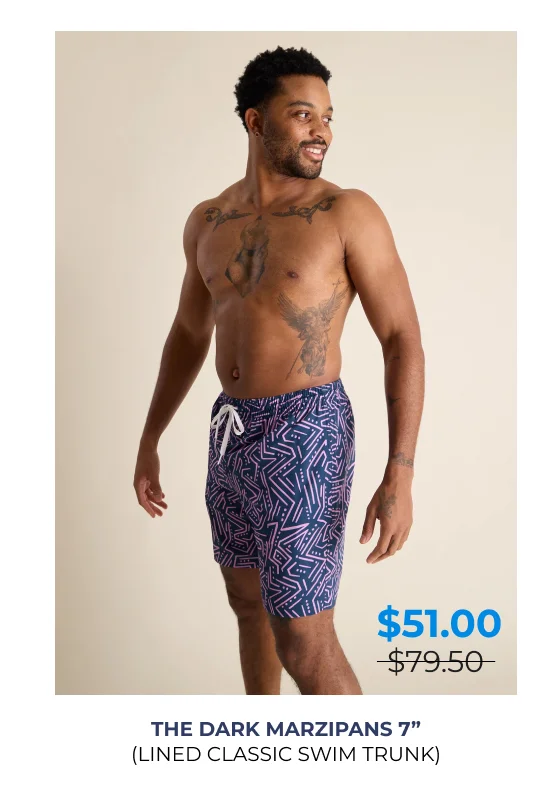 Lined Classic Swim Trunk: The Dark Marzipans 7"