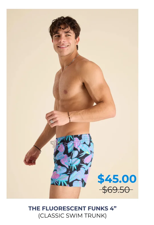 Classic Swim Trunk: The Fluorescent Funks 4"