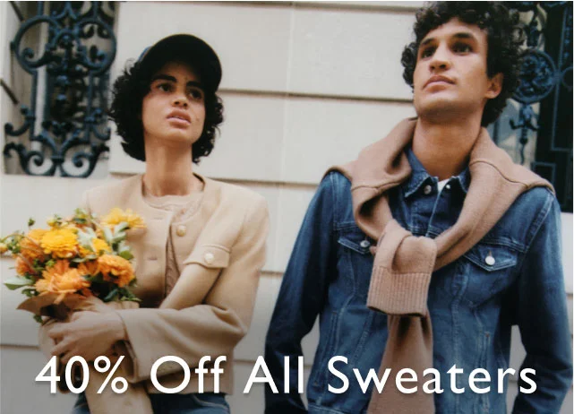 40% off new all sweaters
