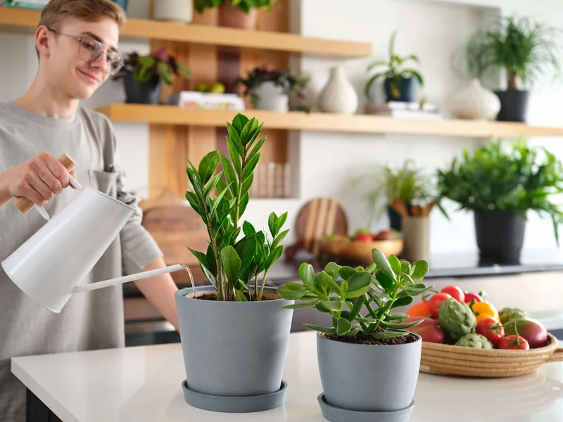 Man watering plants
